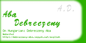 aba debreczeny business card